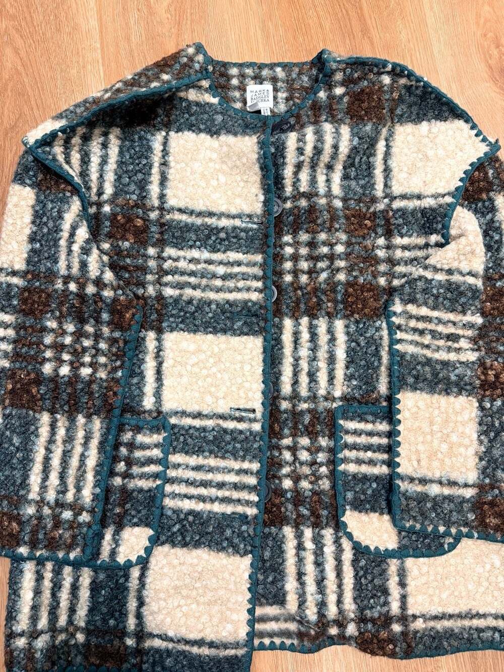 Mark & James Badgley Mischka Plaid Textured Button-Down Jacket